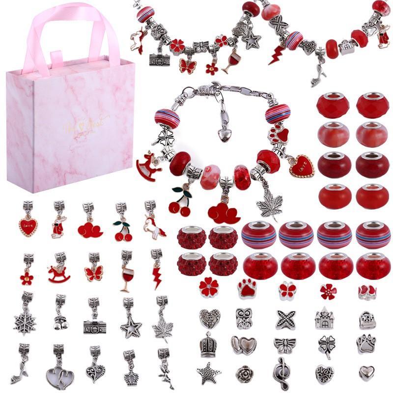 DIY Crystal Bracelet Kit Kids Colorful Unicorn Themed Handmade Jewelry Set With Alloy Charms Heart Butterfly Bow Star Letters