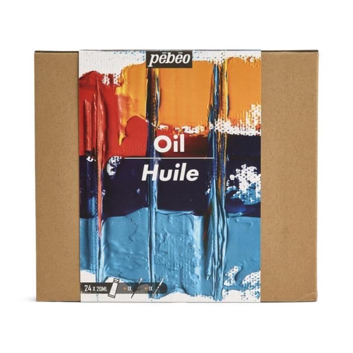 Pebeo - Couleurs À L huile - Studio huile xl - set 24 tubes 20 ml couleurs assorties + accessoires