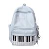 Nylon Casual Laptop Bag 16.9 Inch Polka Dot Piano Key Travel Daypacks with Pendant for Teen Girls Travel Shopping Daily Use