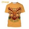 Christmas Elk Print T Shirt For Men X'mas Harajuku Streetwear Fashion O-neck Short Sleeve Tops New Year Gift Oversized T-shirts