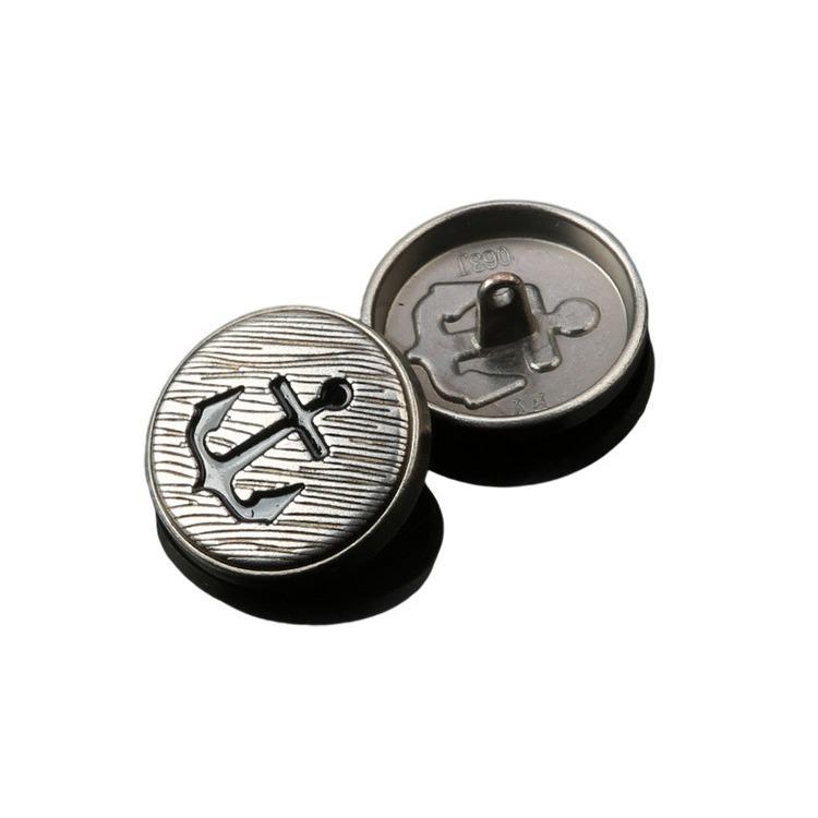 10Pcs Black Metal Coat Buttons Clothes Jacket Trench Coat Sweater Button Accessories Round Versatile Top Buttons Daquan