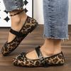 Fashion Women's Ballet Flats Spring Autumn Leopard Print Mary Jane Shoes Fashion Square Toe Ladies Comfort Soft Sole Flats Shoes