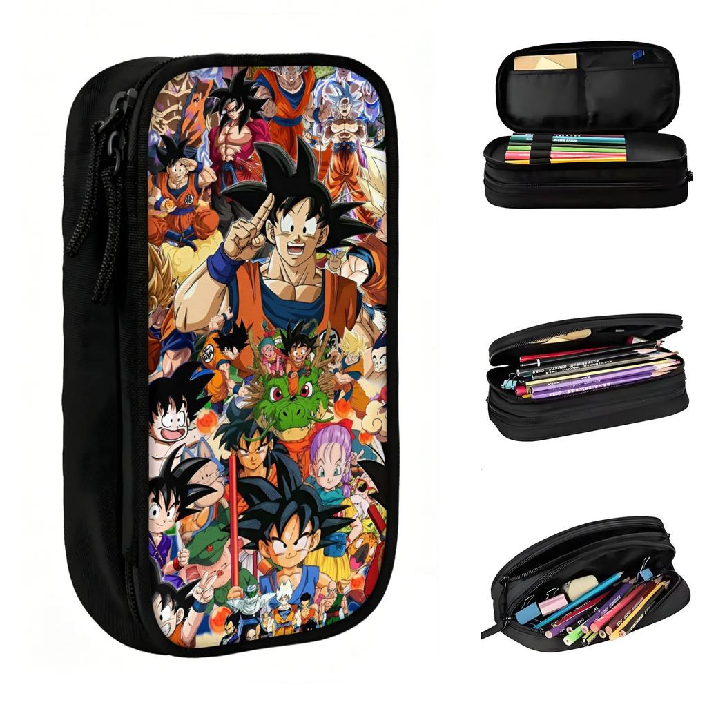 Custom Kawaii DBZ Goku Cartoon Japan Pencil Cases for Boys Girls Hot Large Capacity Pen Box Bag School Supplies