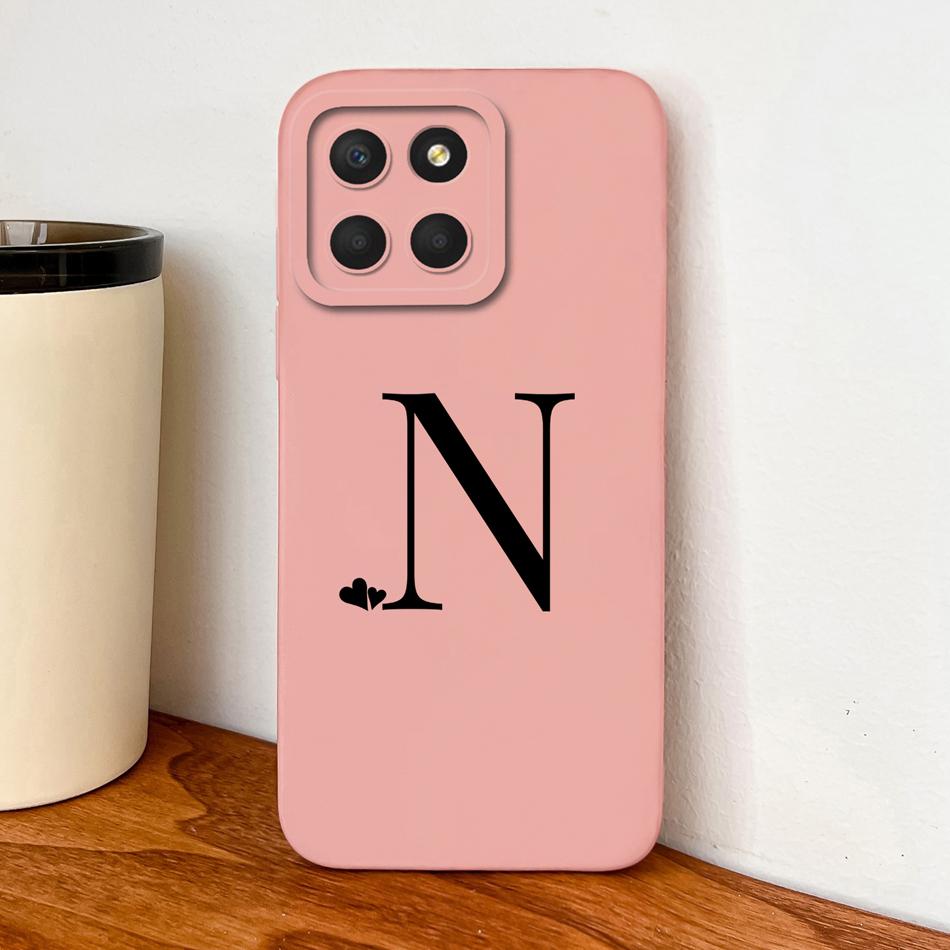 For Honor X8 X8A X8B X8C Case Simple Heart Letters Full Protection Phone Cases For Honor X 8 5G Soft Liquid Silicone Back Covers