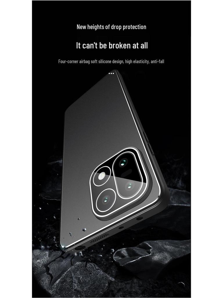 Compatible with OnePlus 15, Full Coverage Frosted Metal Protective Case with Lens Protection, Lightweight Business Hard Shell.