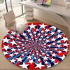 1pc Stars Stripes Office Round Area Rug, Indoor Mat Suitable ForOffice, Under Office Chairs Bedroom Living Room Home Decor, Room Deco Q063