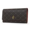 Luciano Valentino Women's Long Wallet, Large Capacity, Flap, Monogram, Brand, High-Quality, Elegant (Chocolate)