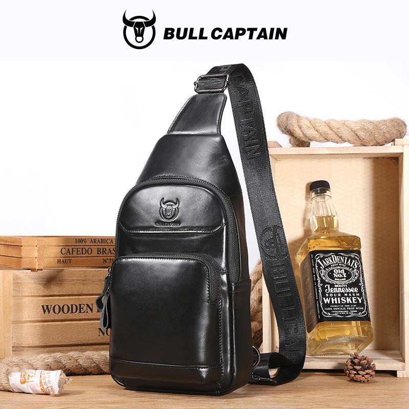 Brand New Men's Bag 100% Leather Fashion Chest Bags Luxury Designer Bag Husband's Crossbody Bag Large Capacity Messenger Bags