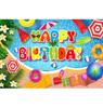 Summer Pool Swimming Circle Flamingo Theme Banner Background, Children's Birthday Party, Home Decoration Photography Background