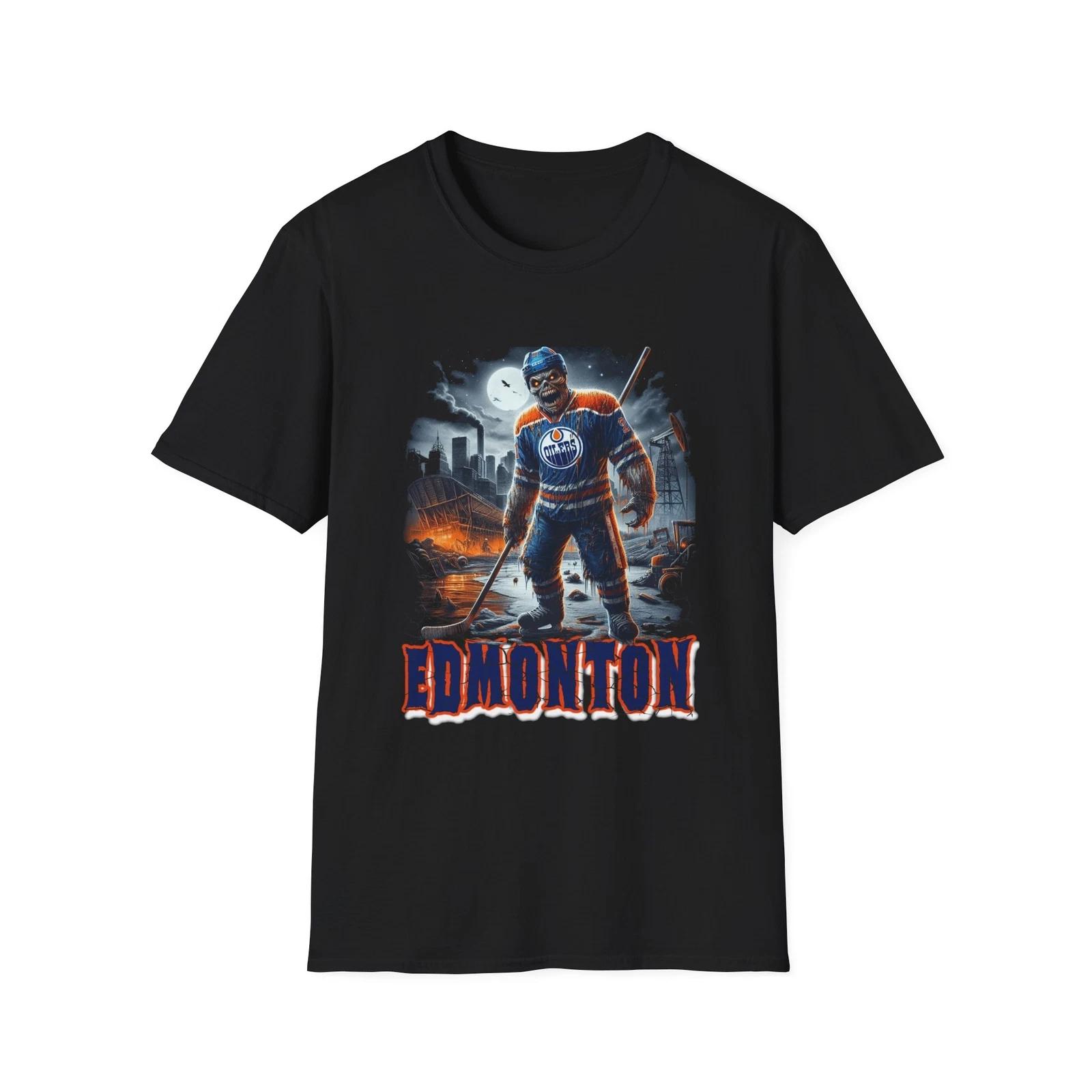 Oil of the Damned - Edmonton Oilers Horror Mashup T-Shirt XL