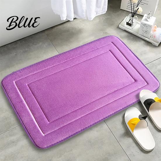 Durable PVC Liner Water Shower Coral Velvet Carpet Quick-drying Bathroom Mat Door Slip-free With Non-slip