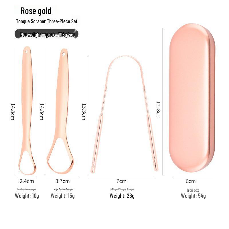 Stainless Steel Adult Tongue Scraper & Bad Breath Remover U-Shaped Brush Cleaner