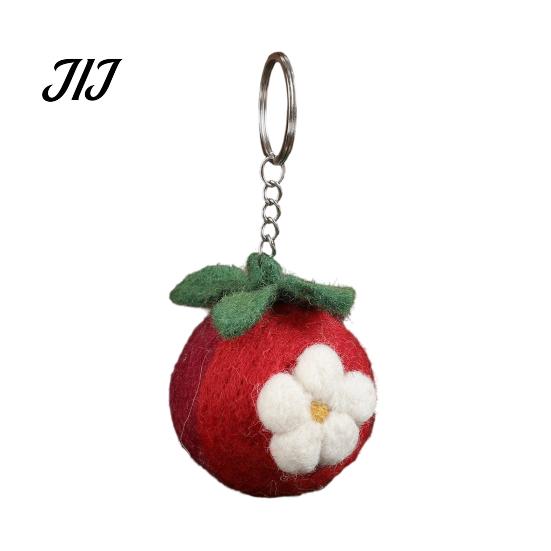 Plstěný klíčenka Kreslená zelenina ovoce Klíčenka, Česnek Perla Mangostana Kukuřice Lilek Klíčenka Paprika Přívěsek, Ručně vyráběná klíčenka Batoh