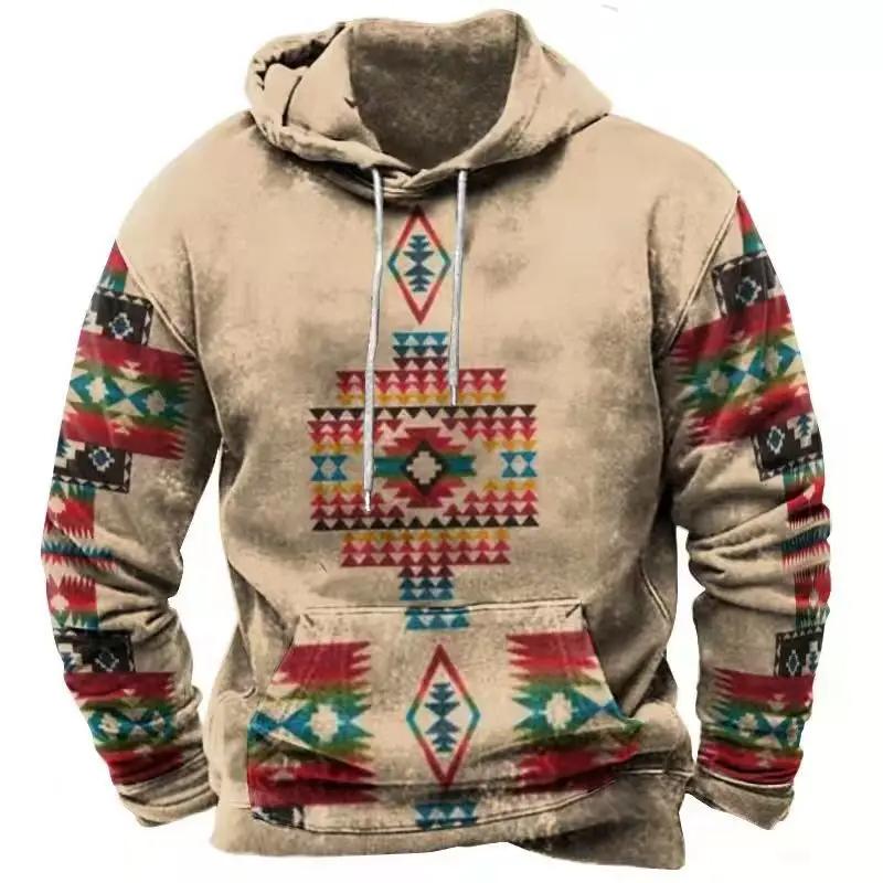 Winter Men's Hoodie Sweatshirt Harajuku Ethnic Wind Graphics Retro Clothes Pullover Shirt Casual Street Loose Casual Hoodie