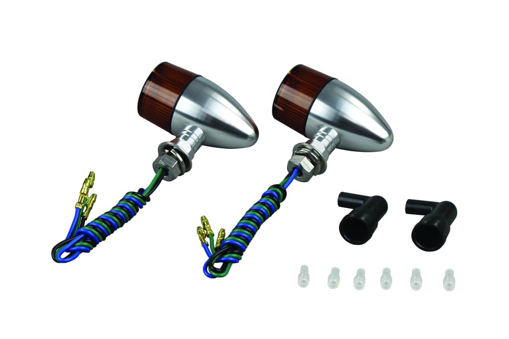 

POSH FAITH Мотоциклетные принадлежности Алюминиевый обработанный Указатель поворота Тип пули Узкий Короткий вынос Двойной шар (Нет лампы) 2 штуки M10 Серебристый корпус/Оранжевый