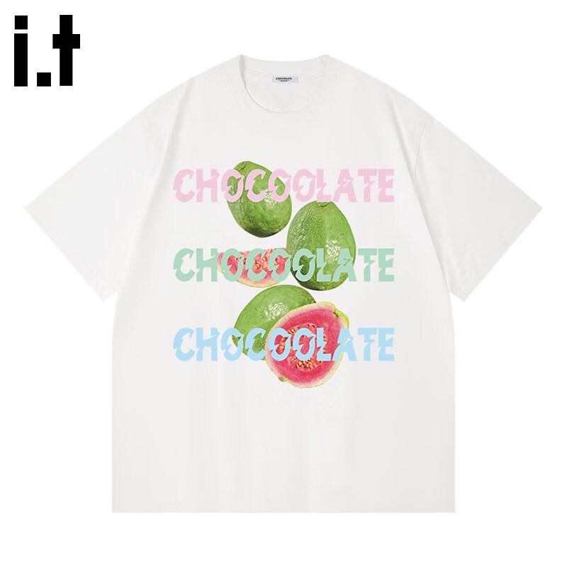 :CHOCOOLATEit Unisex Cotton Relaxed Fit Letter Print Short Sleeve T-Shirt