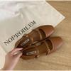 Mary Jane shoes autumn new retro fairy wind hollow flat bottom one word buckle with casual single shoes