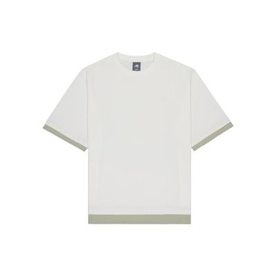 Crewneck Short Sleeve T-Shirt Asia Sizing 'White Grey' Men's AMT42314-CIC