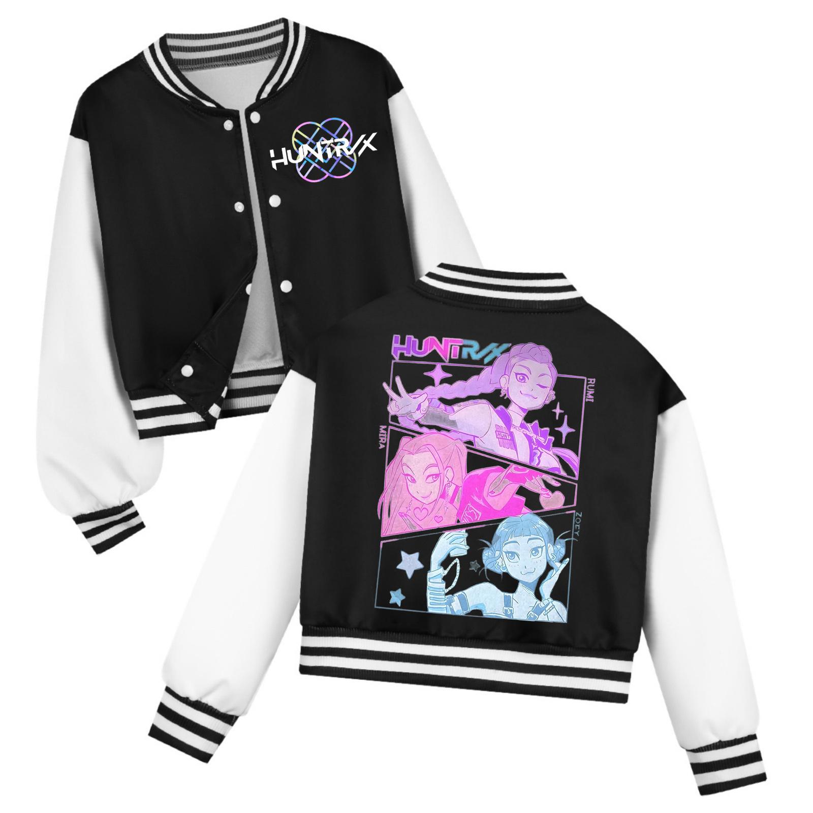 

Детская модная повседневная куртка с длинным рукавом, капюшоном и групповым принтом ведьмы 130 чёрный