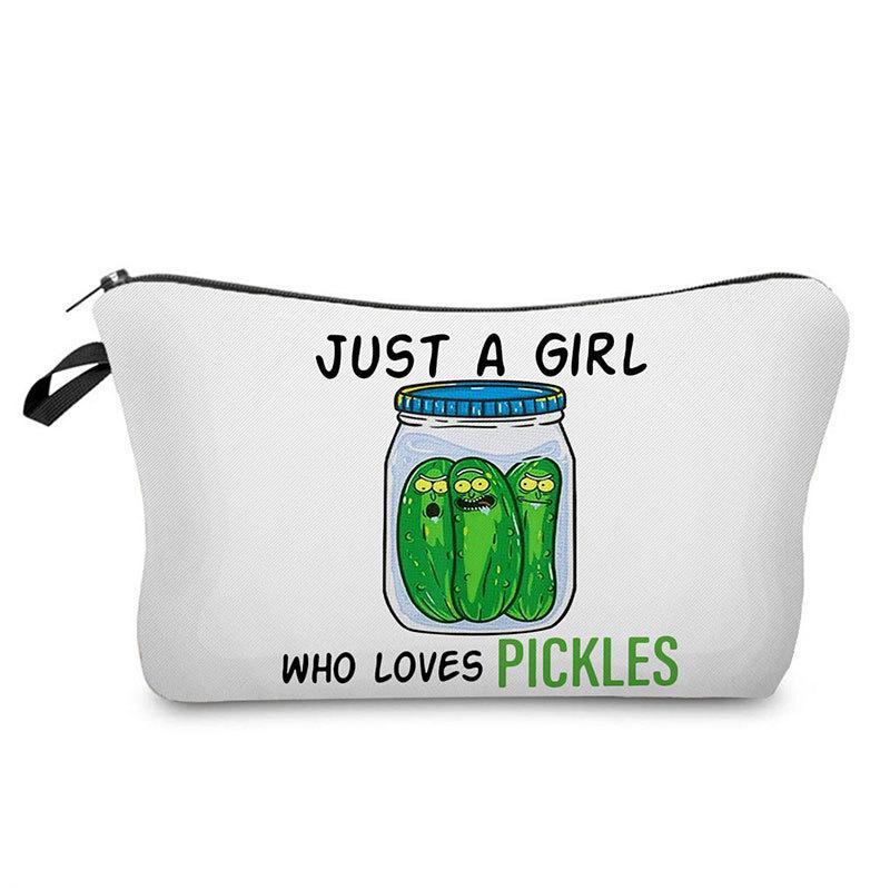 Kimchi Cucumber Printed Cosmetic Bag, Daily Street Single Item Clutch Bag, Wash Storage Bag