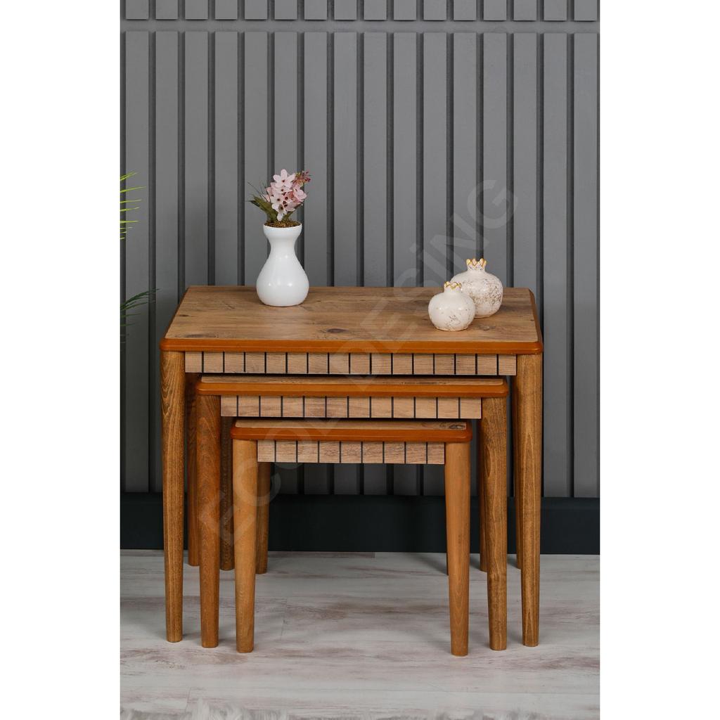 Luna Atlantic 3-piece Luxury Wooden Coffee Table