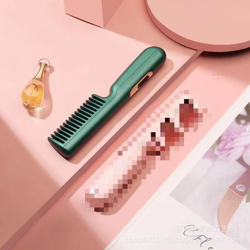 Wireless Hair Straightener Comb USB Charging Multifunctional Stylish Mobile Heat Comb for Curling And Straightening