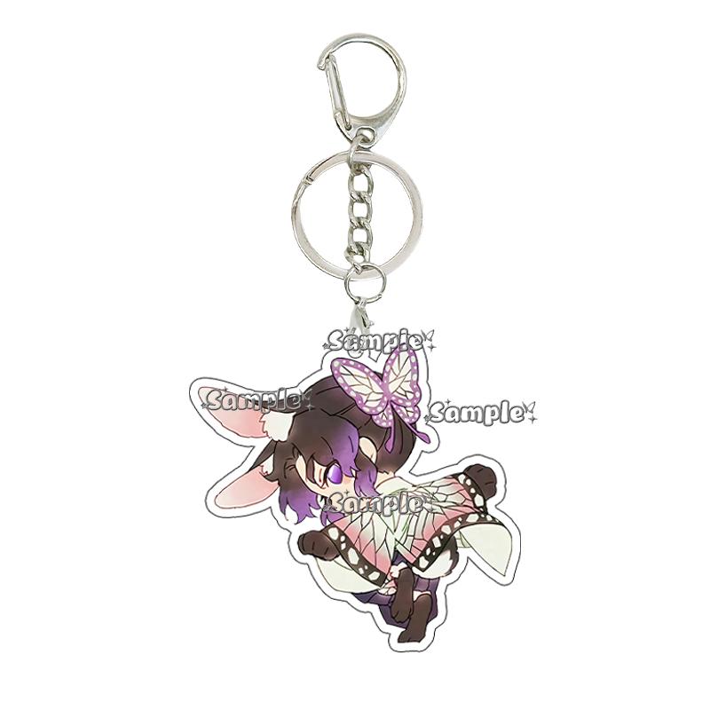 Cartoon Acrylic Nezuko Agatsuma Zenitsu Tomioka Giyuu Peripheral Keychain Pendant Decoration Fans Cute Accessory Ornaments Gifts