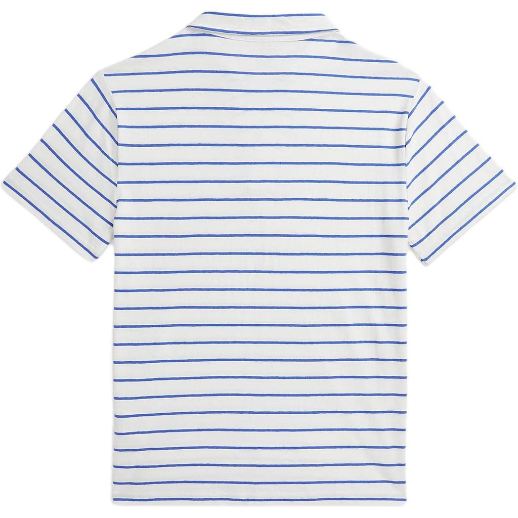 Polo Ralph Lauren Striped Cotton Linen Short Sleeve Polo Shirt Kids Tops White 323965876-003