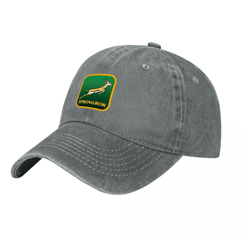 Berretto da Baseball Springbok in Cotone Lavato Vestibilità Classica Cappello Regolabile con Iconico Emblema Verde Oro per Uso Esterno Casual