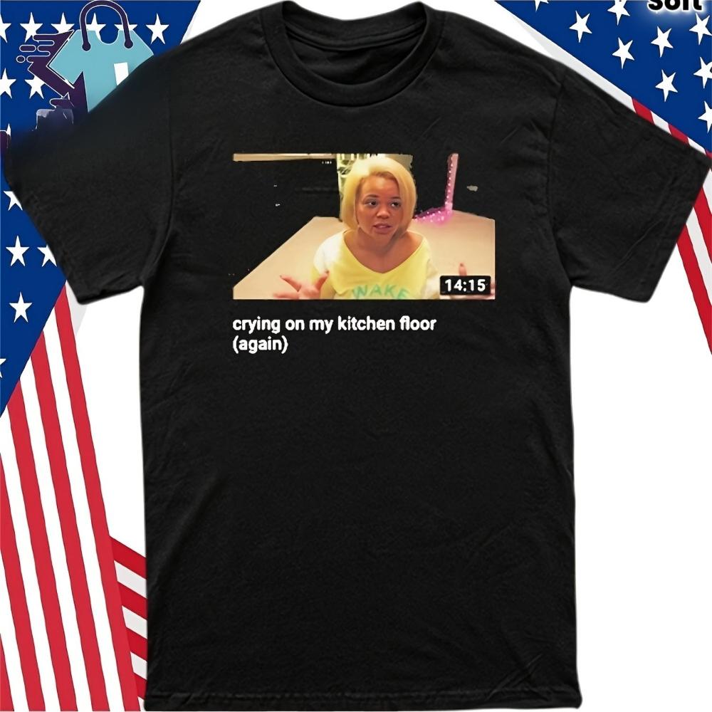 

Pettas Cryin on My Kitchen Floor Tshirt Bohemian Black Tshirt with Hair and American Fla Desins Adult Vintae StateUnisext Shirt L