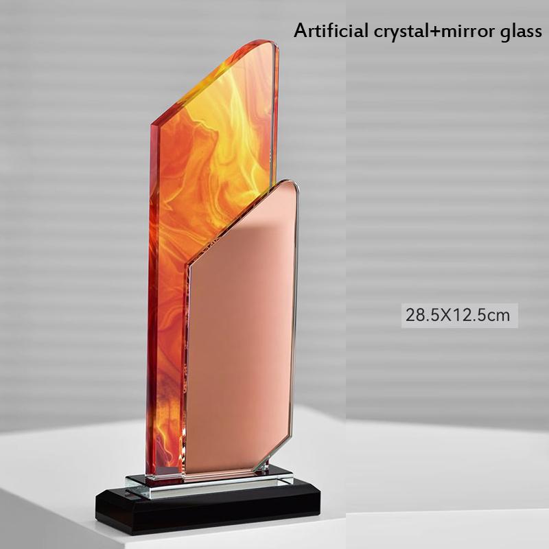 

Customized Crystal Trophy, Excellent Employee Annual Meeting Award, Competition Trophy Decor, Free Engraving Color Printing, 1Pc