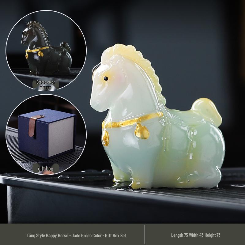 Tang Style Color-Changing Horse Tea Pet Ornament for Tea Table Decoration