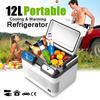 12V/240V 60W 12L Mini lednička Přenosná do auta Kempování Domácí chladnička Chladič Ohřívač Se 2 způsoby nabíjení s rukojetí
