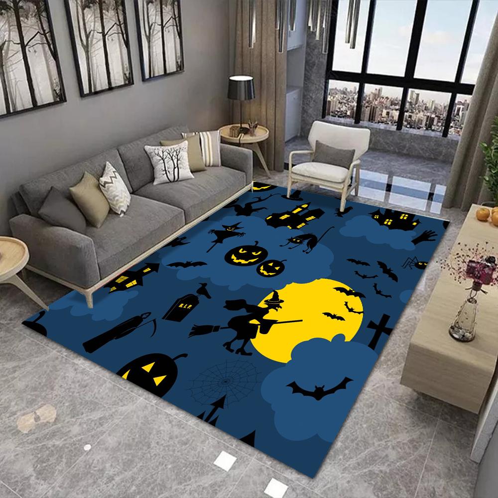 Halloween Carpet Cartoon Living Room Bedroom Kitchen Sofa Table Balcony Rug Non-slip Washable Mat Exquisite Home Ornaments