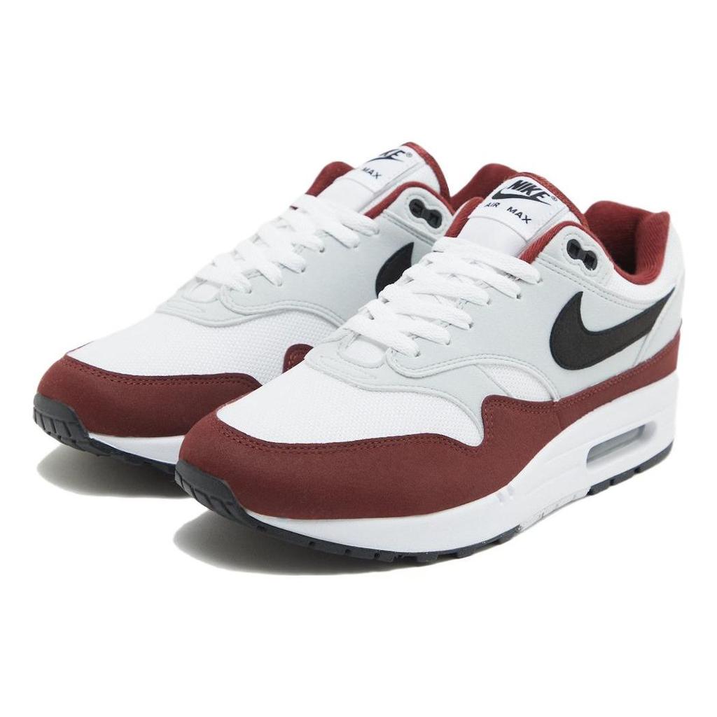 Nike Air Max 1 Dark Team Red Erkek Spor Ayakkabı Beyaz Siyah Saf-Platin FD9082-106