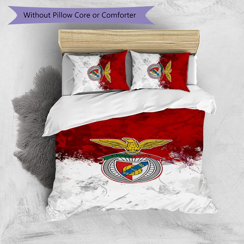 3pcs B-Benfica Design Cover Set - HD Printed Bedding with 1 Cover and 2 Pillowcases - Perfect for Home and Dorm Decor