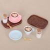 Miniature English Afternoon Coffee Cup Accessories Pretend Play Dollhouses Furniture 3 Set