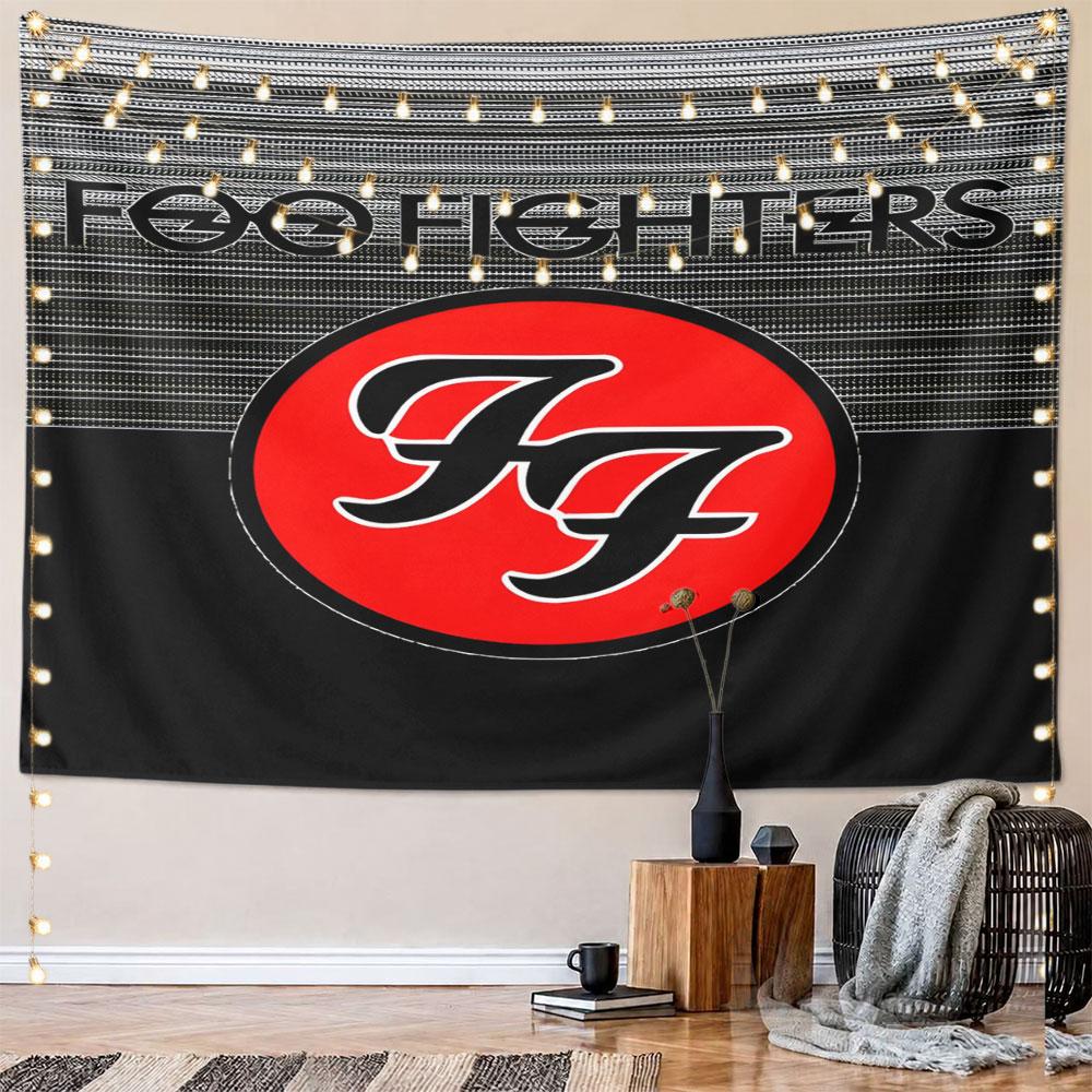 "Foo Fighters Band Red Logo Design" Pattern Wall Hanging Tapestry Decorative Tapestry Home Decor for Bedroom and Living Room