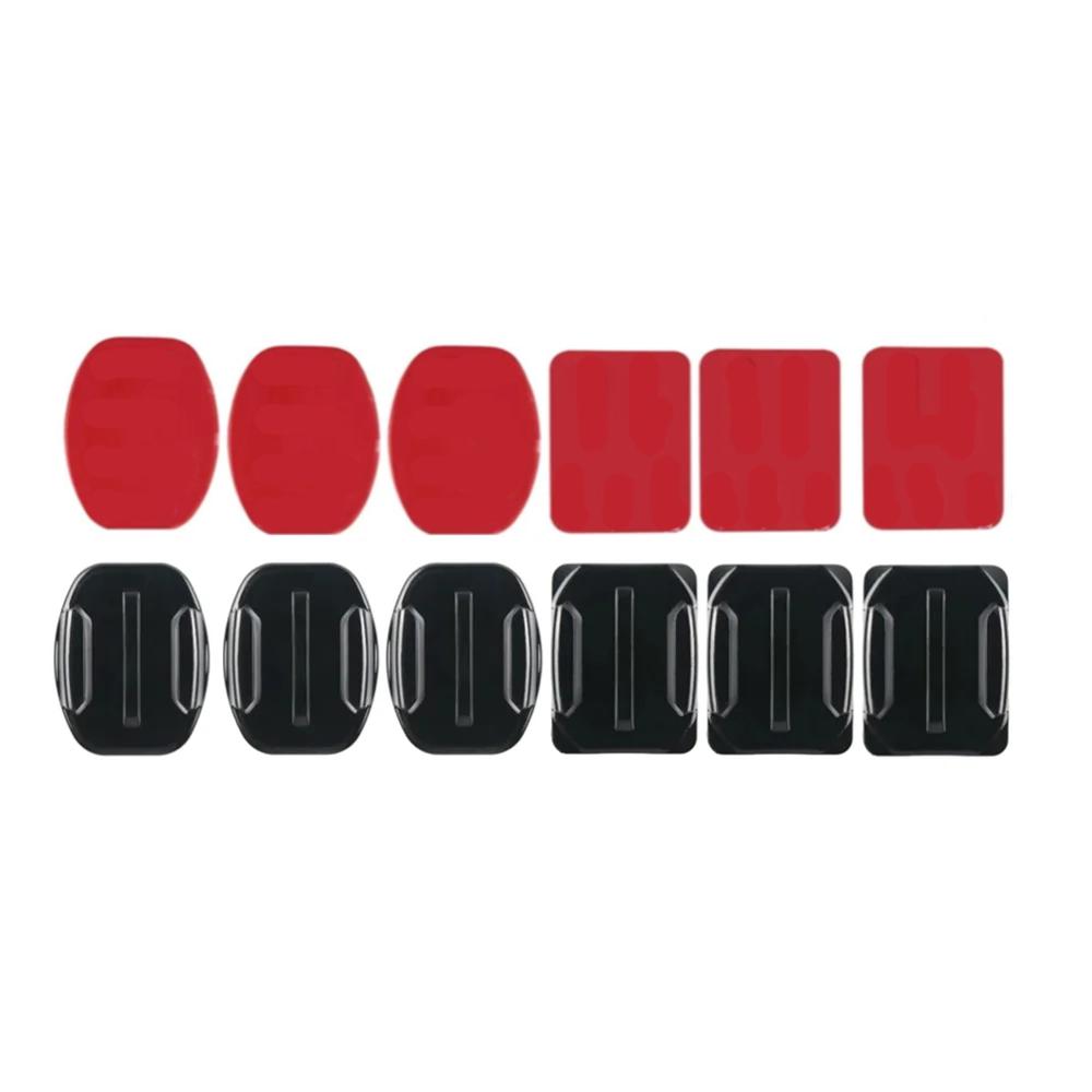 Adhesive Mounts For GoPro 13 12 9 8 7 5 Curved Flat Mounts  Sticky Pads for Go Pro Dji  SJCAM Action Camera Helmet Board Car