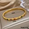 Greatera Trendy Gold Plated 316L Stainless Steel Bangles Bracelets for Women Delicate Cubic Zirconia Bracelet Party Jewelry