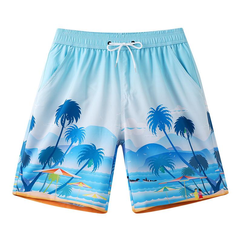 Beach Pants Men'S Quick-Drying Can Be Launched Loose Large-Size Swimming Trunks Seaside Vacation Five-Point Swimming Shorts Soaking In Hot Springs