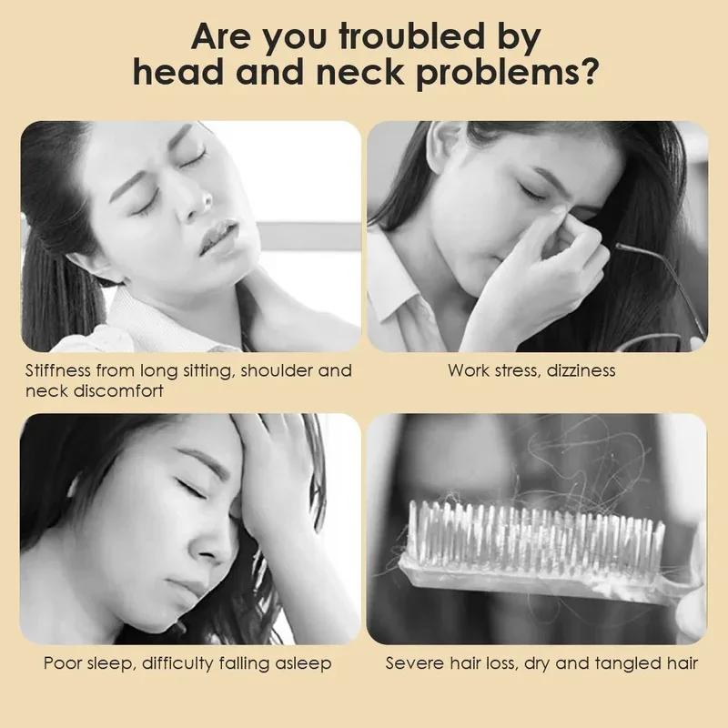 Natural Sandalwood Massage Comb Six-Claw Head Acupoint Massage Gua Sha Tool Neck Face Lifting Scraping Massager