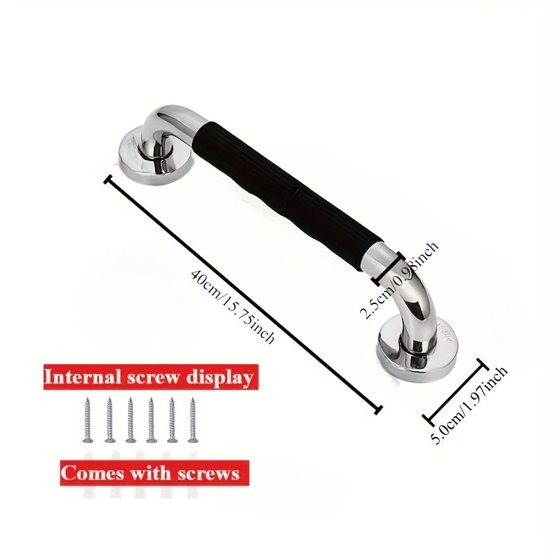 304 Stainless Steel Shower Handle with Non-Slip Silicone Grip,12/16 Inches PEnhances Bathroom Safety for Elderly & Disabled