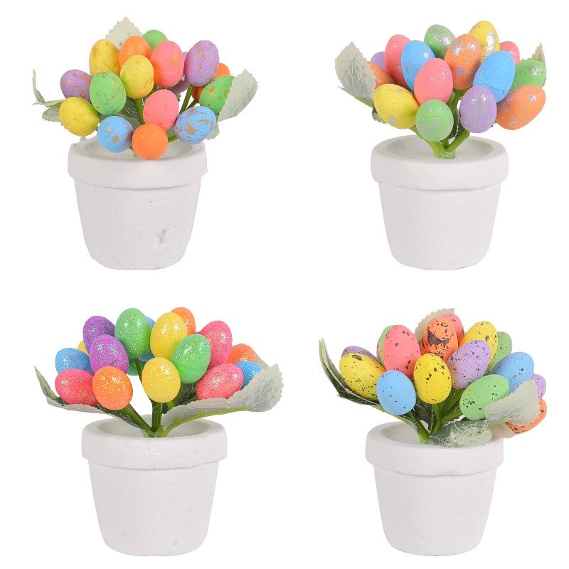 Easter 12cm egg potted creative spotted egg pot outdoor courtyard Easter decorations in stock.