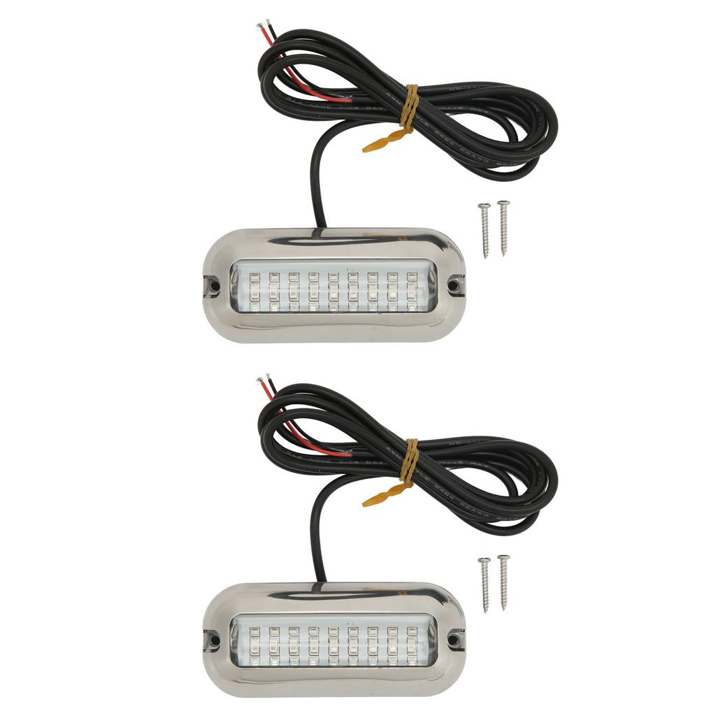 2pcs Marine Led Lights 3.5 Watt Waterproof Transom Boat Underwater Lamp Boat/Yacht Series Ship/Yacht Parts (White Light)