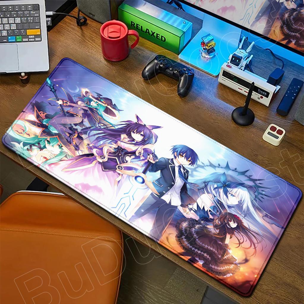 HD Cute Girl Large Mousepad Anime Date A Live Mouse Pad Laptop Gaming Accessories Keyboard Desktop Tokisaki Kurumi Toka Yatogami