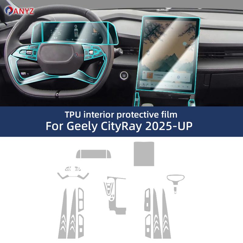 For GEELY CITYRAY 2025 Center Screen GPS Navigation Interior TPU Protective Anti-scratch Film Sticker