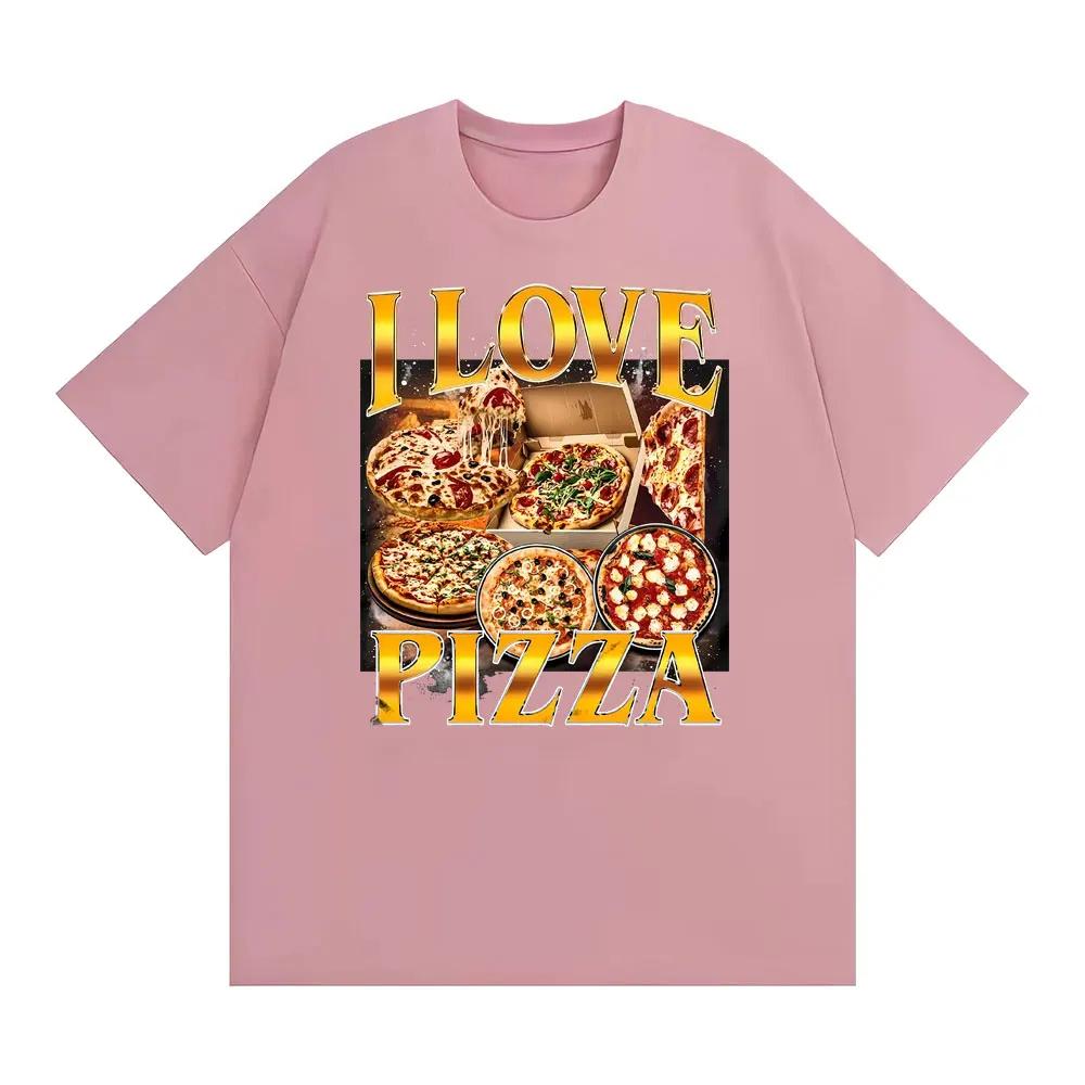 Ich liebe Pizza Grafik Unisex T-Shirts Herrenbekleidung Vintage Gothic Sommer T-Shirt Tops Hohe Qualität Komfort T-Shirt