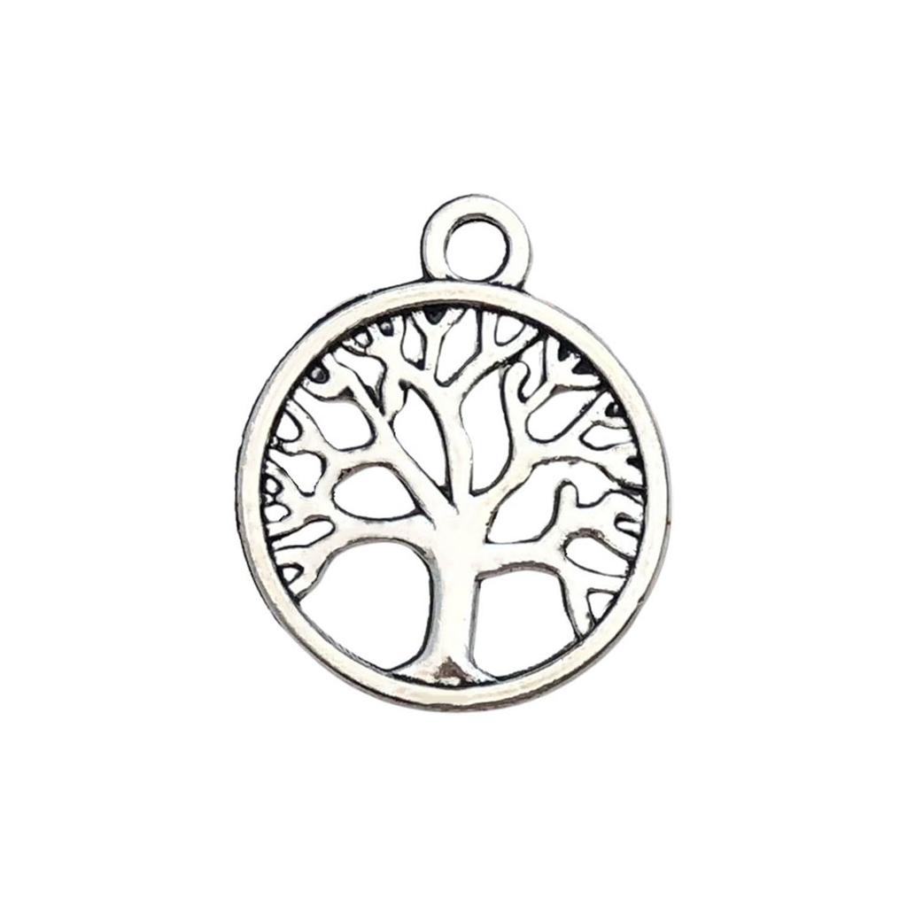 Ancient Silver Plant Small Pendant Hollow Tree Of Life Alloy Accessories Handmade Beaded DIY Material Jewelry