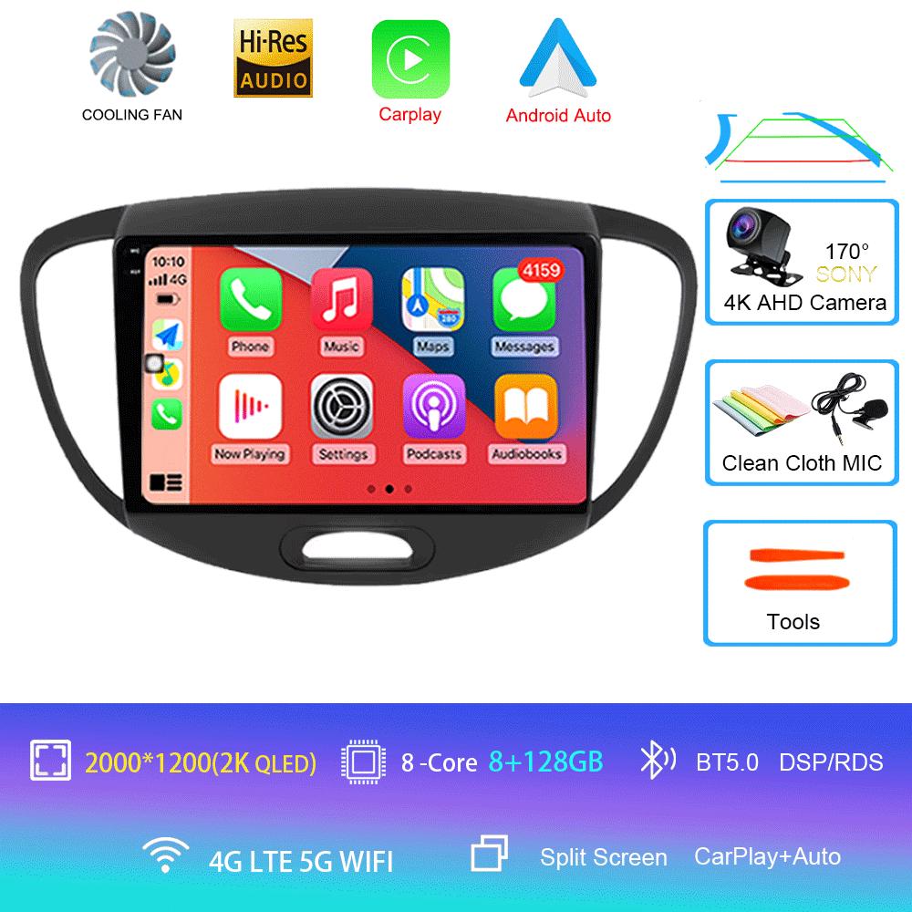 For Hyundai Grand i10 2008-2012 2 din Android Auto Radio Carplay Car Multimedia Player GPS autoradio Bluetooth Android 14 Auto